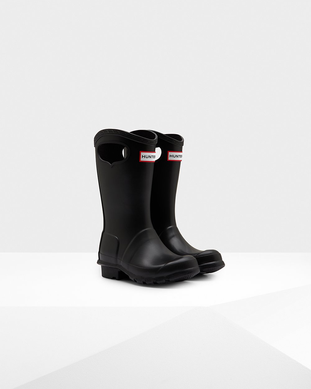 Kids Rain Boots - Hunter Original Grab Handle (73UKAQXVF) - Black